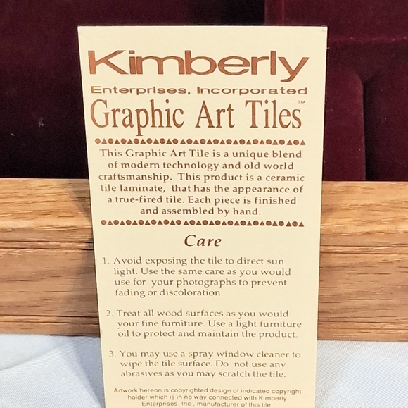 Kimberly Swan Tile Inlay Burgundy Lined "Over the Rainbow" Musical Jewelry Box - Picture 2 of 9